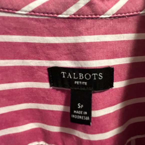 Talbots women’s pink Striped Shirt. Long sleeves. - Picture 4 of 7